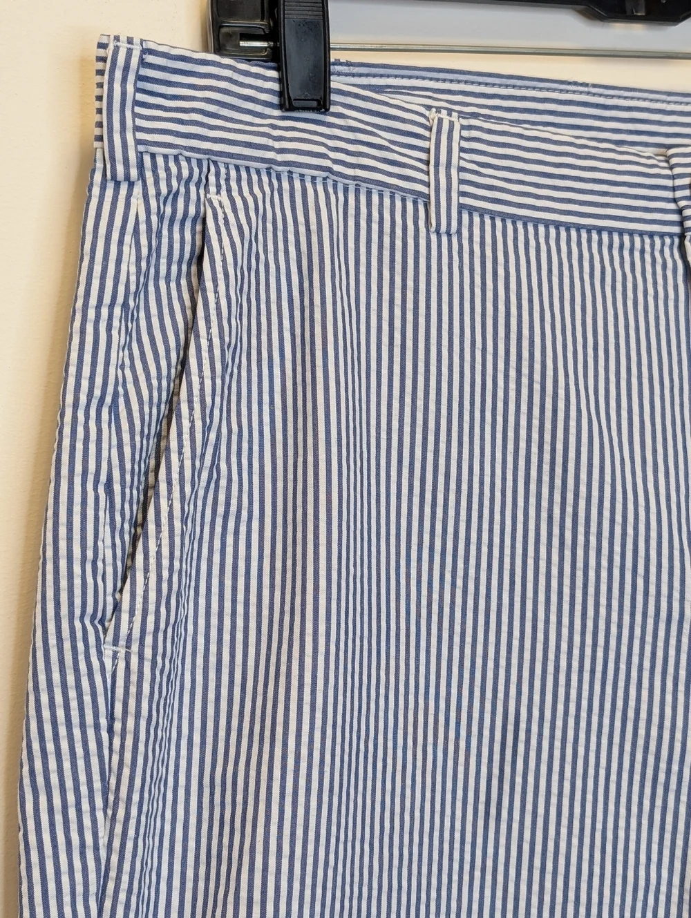 Brooks Brothers Seersucker Stripe Shorts Blue White Classic Preppy Cotton 36